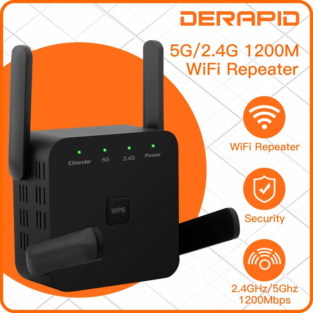 Wifi Range Extender - Repeater WiFi 1200Mbps 2.4GHz/5GHz, penguat sinyal