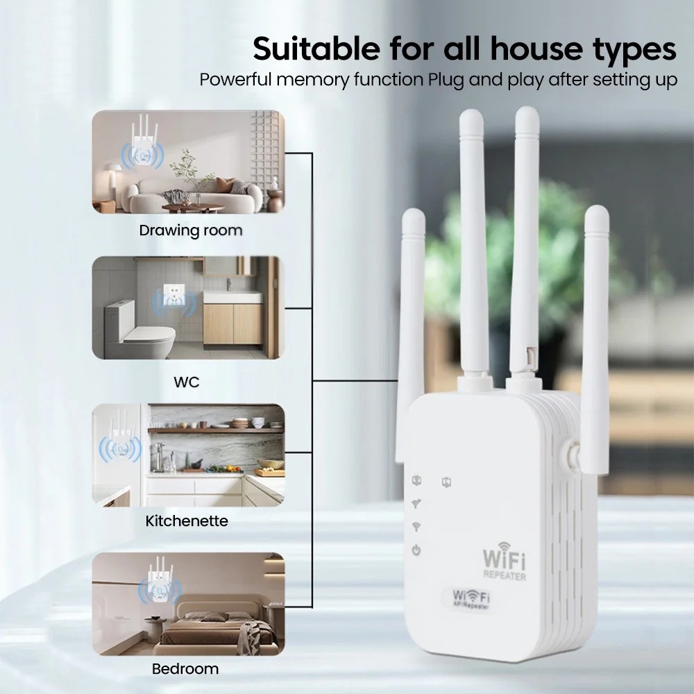 Wifi Range Extender - Penguat Sinyal WiFi Nirkabel 300Mbps, Ekstender