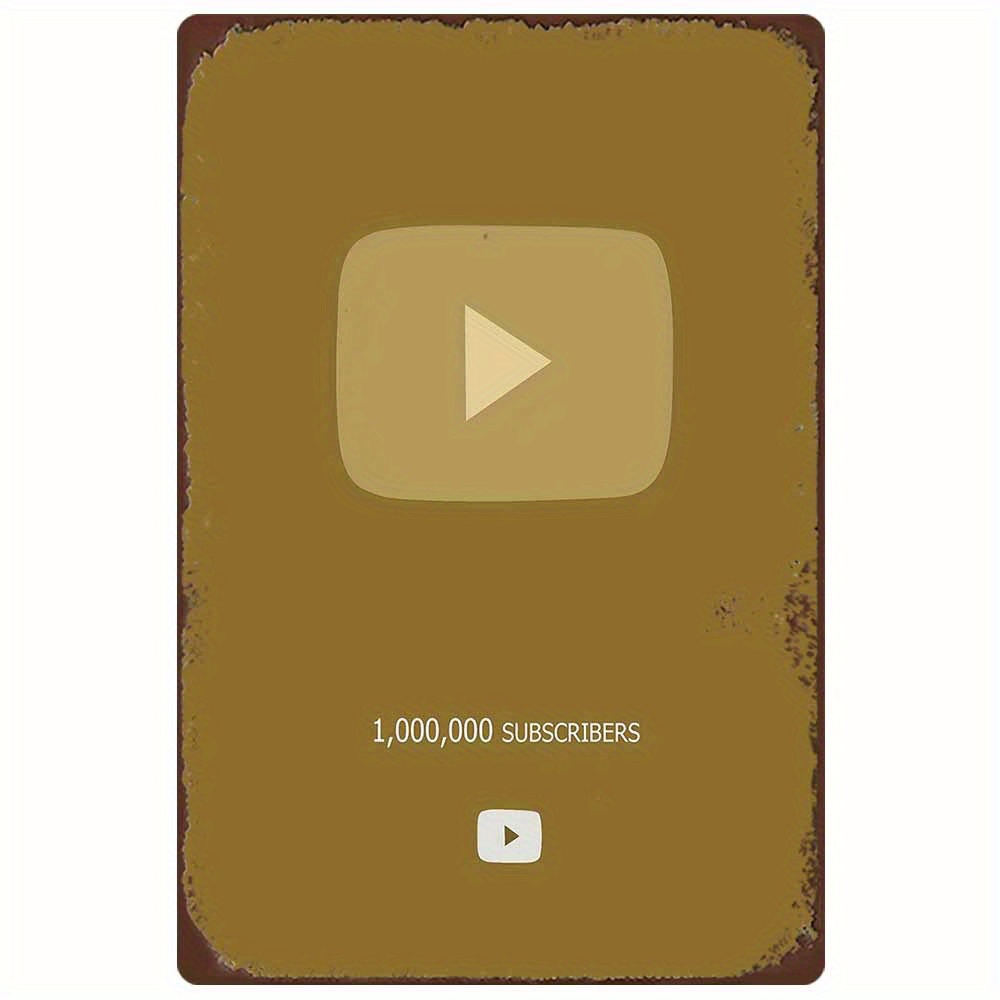Retro Metal Sign 2D Flat YouTu - Office Youtuber ulasan dan harga